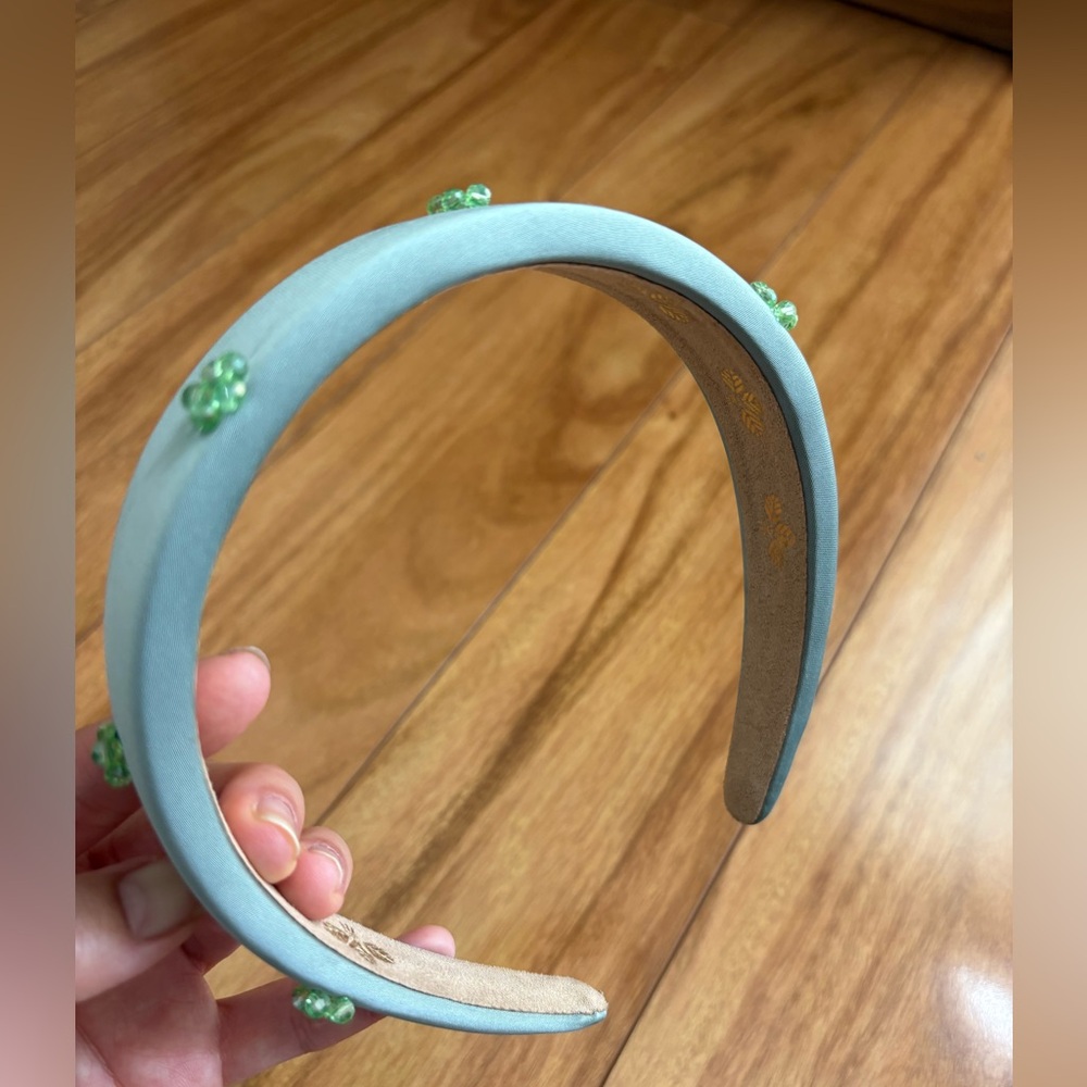 Lele Sadoughi Headband Light Green with Beads